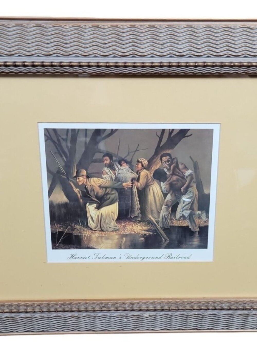 Paul Collins Harriet Tubmans Underground Railroad Lithograph Print 1994 Framed
